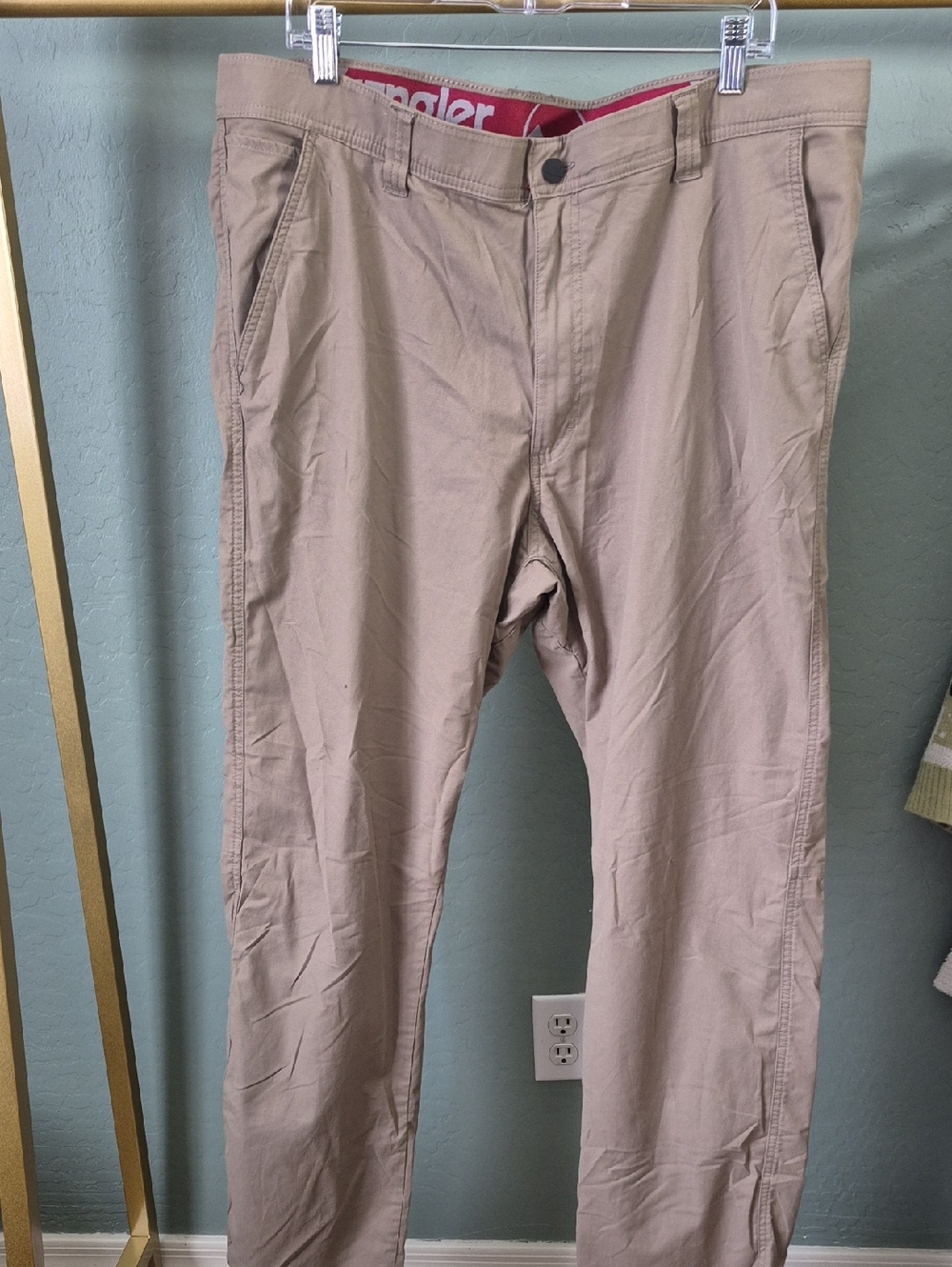 Wrangler Tan Chino Pants - Straight Leg Casual
